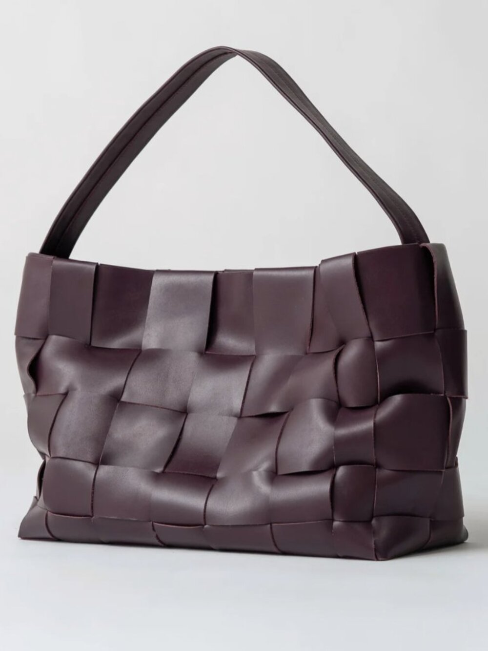 St Agni Large Woven Tote Bag - Plum